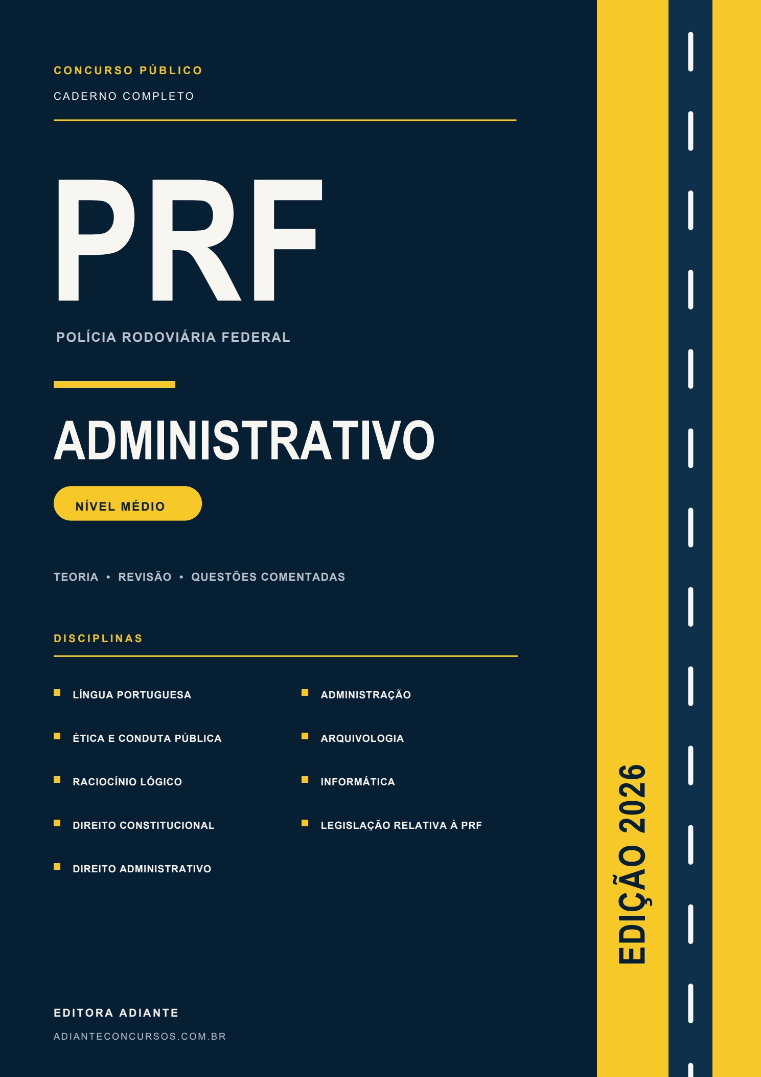 Capa oficial da Apostila PRF Administrativo — Nível Médio.
