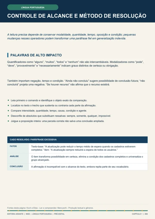 Página real de Língua Portuguesa com explicação e exemplo resolvido